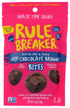 Rule Breaker Snacks: Deep Chocolate Brownie Bites, 4 Oz