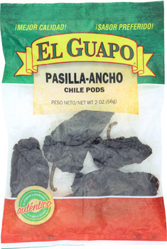 El Guapo: Chili Pod Pasilla Ancho Whl, 2 Oz