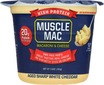 Muscle Mac: Macaroni And Cheese Microwave Cup Cheddar, 3.6 Oz