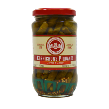 Les Trios Petits: Gherkins Sweet And Spicy Baby, 12.4 Oz