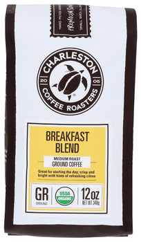 Charleston Coffee Roasters: Organic Breakfast Blend Medium Roast Ground Coffee, 12 Oz