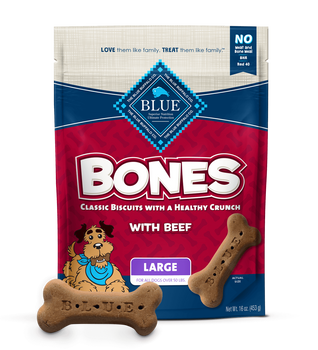 Blue Buffalo: Biscuit Lrg Beef Bones, 16 Oz