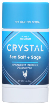 Crystal Body Deodorant: Magnesium Enriched Deodorant Sea Salt Plus Sage, 2.5 Oz