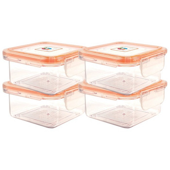 1.35-Cup Locking Food Storage Containers with Lid, 4 Pack (Clear)