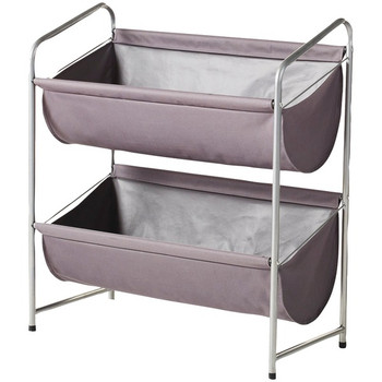 2-Tier Deep Fabric Bin Utility Shelf