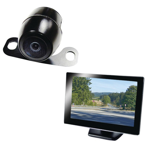 VTC175M Vehicle Backup System with 5-Inch Rearview Monitor and License-Plate Camera System