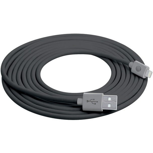 Charge & Sync USB Cable with Lightning(R) Connector, 10ft (Gray)