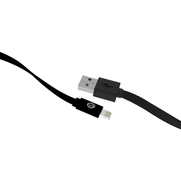 Charge & Sync Flat Lightning(R) to USB Cable, 4ft (Black)
