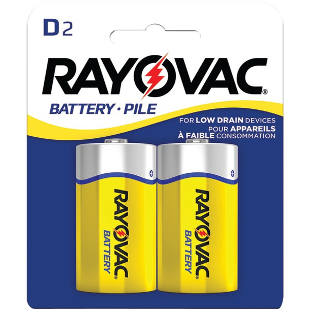 Heavy-Duty Carded D Batteries, 2 pk