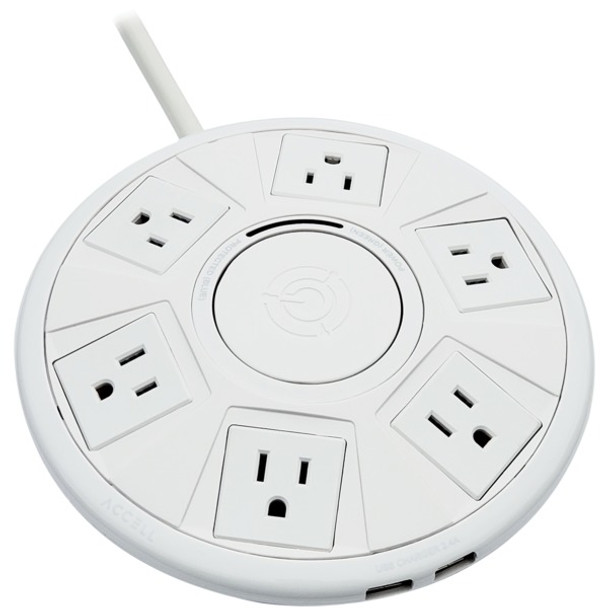 Power Air Surge Protector and USB Charging Station with 6-Foot Cord (White)