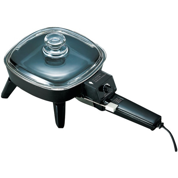 Nonstick Electric Skillet with Glass Lid (600W; 6")