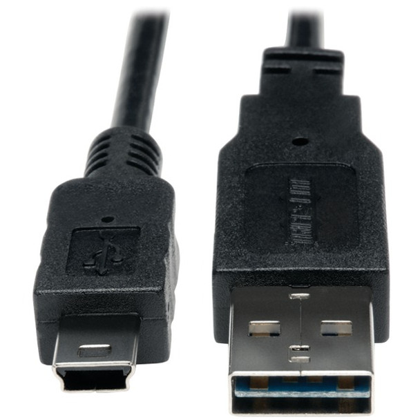 A-Male to Mini B-Male Reversible USB 2.0 Cable, 3ft