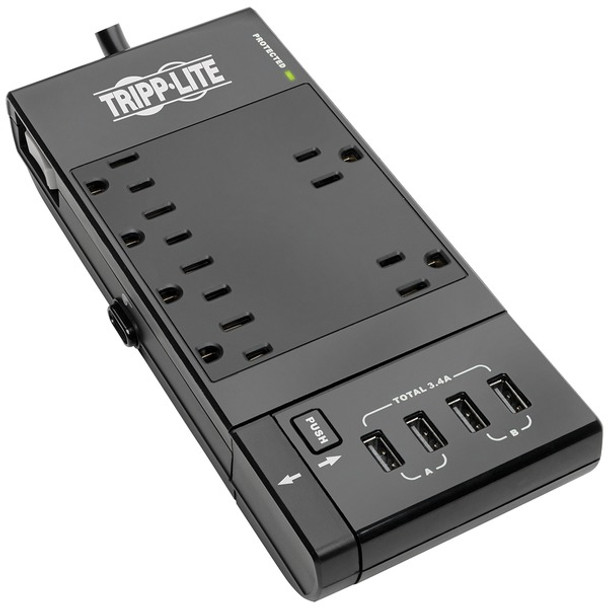 Protect It!(R) 6-Outlet Surge Protector with 4 USB Ports, 6ft Cord