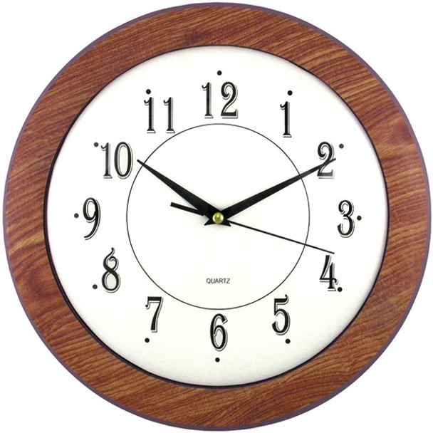 12" Wood Grain Round Wall Clock