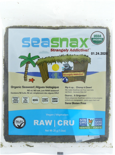 Sea Snax: Organic Raw Nori, 1 Oz