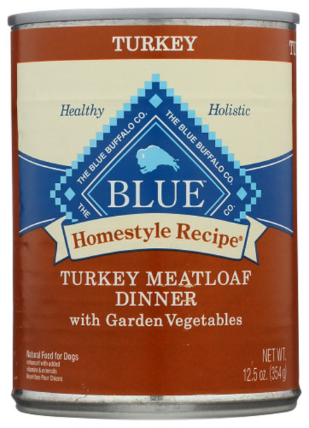 Blue Buffalo: Homestyle Recipe Adult Dog Food Turkey Meatloaf Dinner With Garden Vegetables, 12.50 Oz