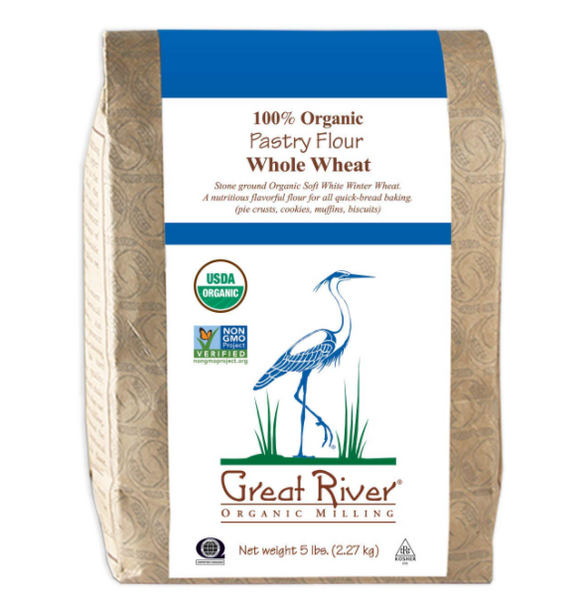Great River Organic Milling: Organic Whole Wheat Pastry Flour, 5 Lb