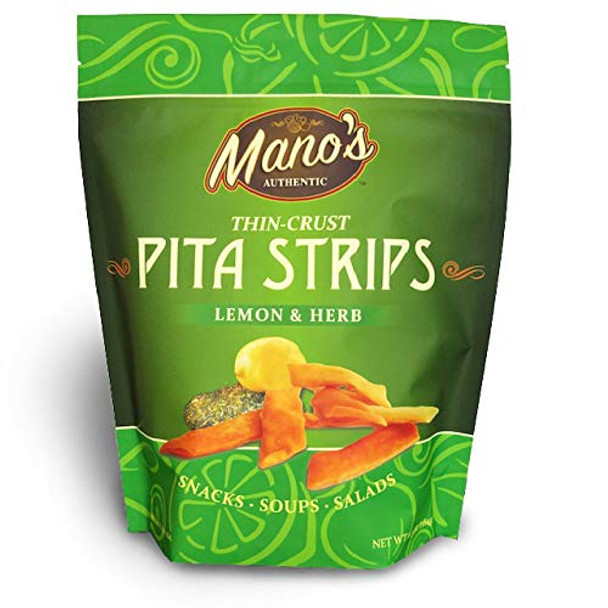 Mano's Authentic: Pita Strips Lemon Hrb, 6.5 Oz