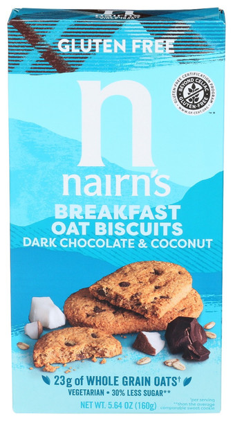 Nairns: Dark Chocolate And Coconut Breakfast Oat Biscuits, 5.64 Oz