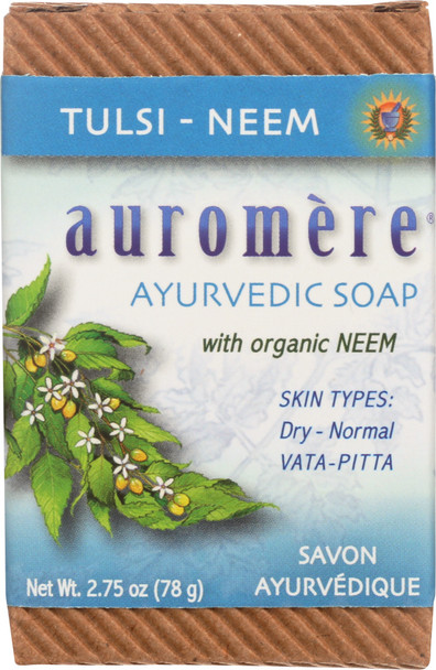 Auromere: Soap Bar Tulsi Neem, 2.75 Oz 30 Pcs