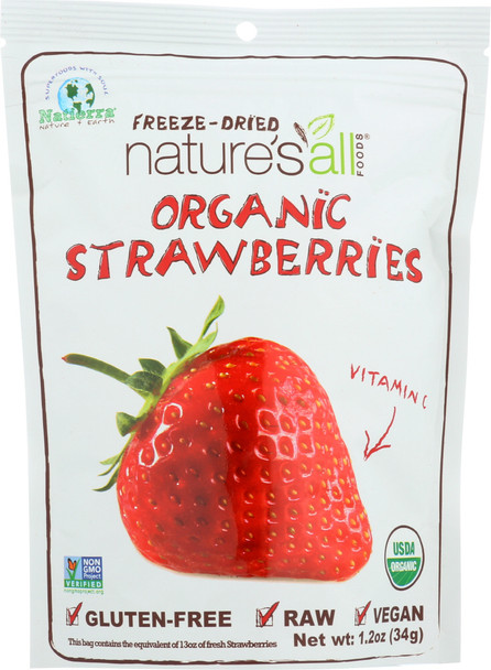 Natierra Nature's All: Freeze Dried Organic Strawberry, 1.2 Oz
