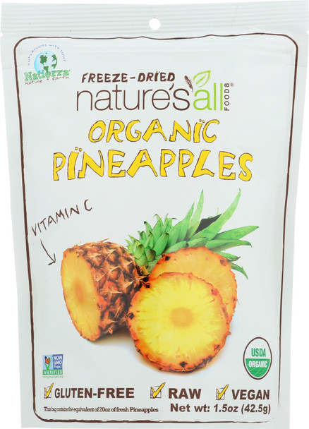 Natierra Nature's All: Organic Freeze Dried Pineapples, 1.5 Oz