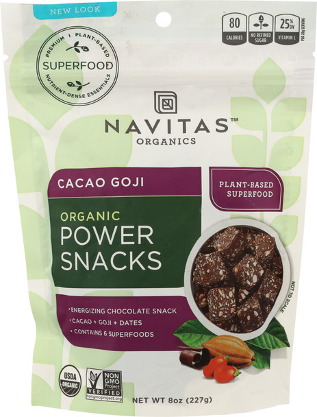 Navitas: Naturals Organic Power Snack Cacao Goji, 8 Oz