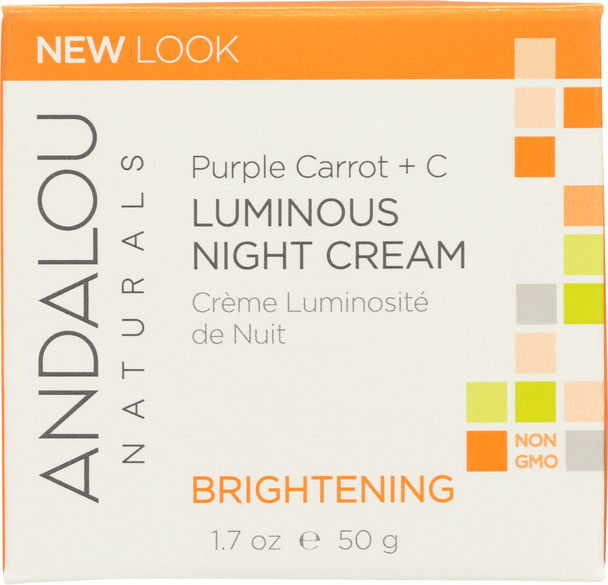 Andalou Naturals: Luminous Night Cream Purple Carrot + C Brightening, 1.7 Oz