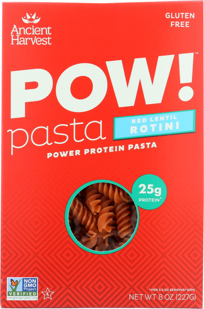 Ancient Harvest: Pow! Pasta Red Lentil Rotini, 8 Oz