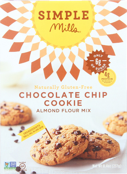 Simple Mills: Gluten Free Chocolate Chip Cookie Almond Flour Mix, 8.4 Oz