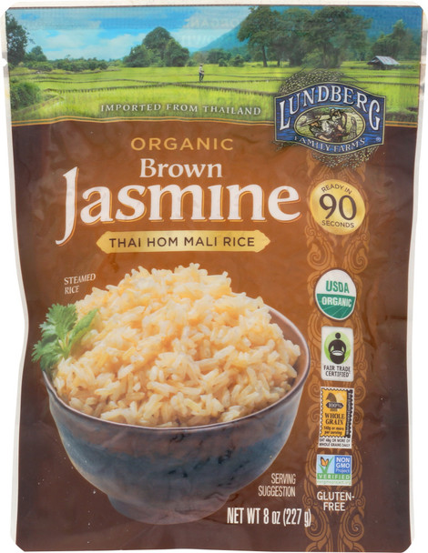 Lundberg: Brown Jasmine Thai Hom Mali Rice, 8 Oz