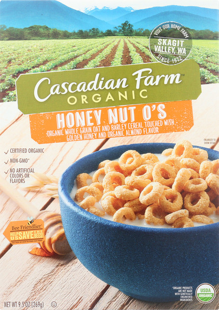 Cascadian Farm: Honey Nut O's Cereal, 9.5 Oz
