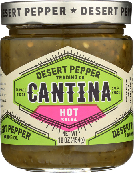 Desert Pepper: Salsa Cantina Hot Green, 16 Oz