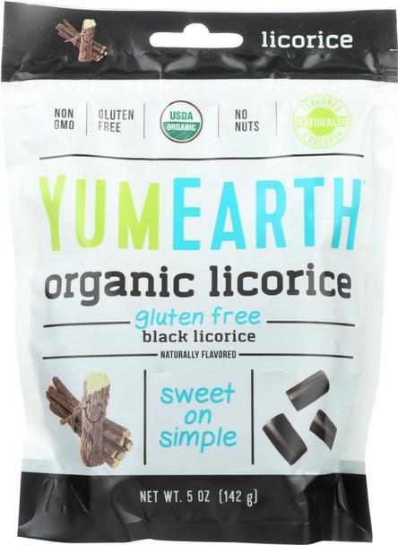 Yummyearth: Licorice Black Gluten Free Organic, 5 Oz