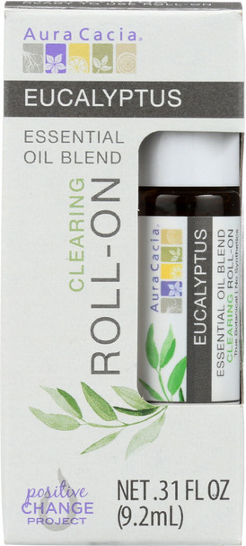 Aura Cacia: Oil Essential Roll-on Eucalyptus, 0.31 Oz