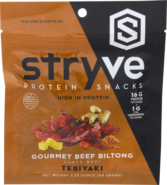 Stryve Protein Snacks: Beef Biltong Teriyaki, 2.25 Oz
