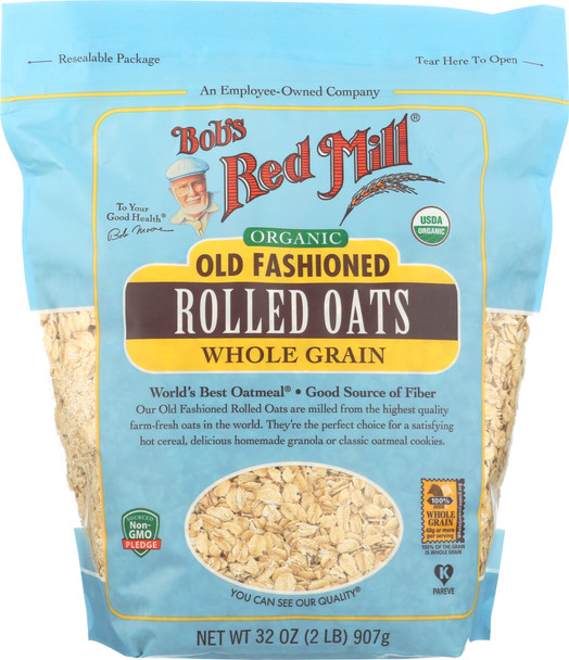 Bob's Red Mill: Organic Old Fashioned Rolled Oats Whole Grain, 32 Oz