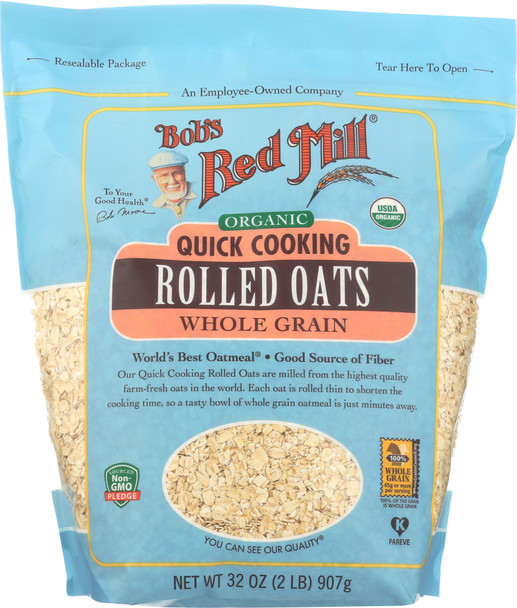Bobs Red Mill: Organic Quick Cooking Rolled Oats, 32 Oz