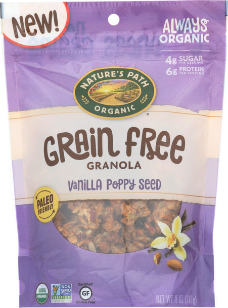 Natures Path: Granola Grain Free Vanilla Poppy, 8 Oz
