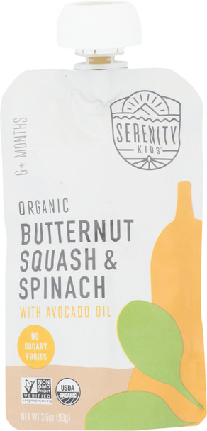 Serenity Kids: Food Baby Butternut Squash Spinach Organic, 3.5 Oz