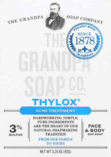 Grandpa's: Bar Soap Thylox Acne Treatment With Sulfur, 3.25 Oz