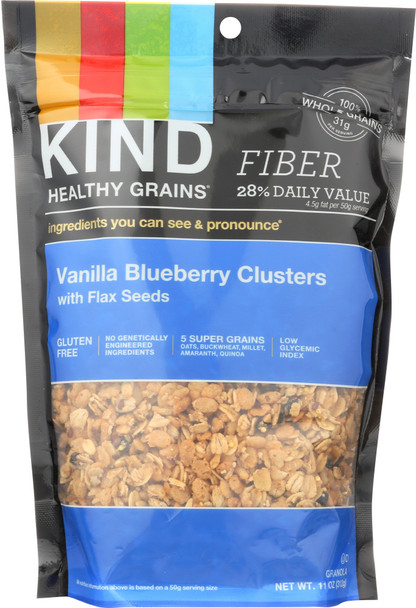 Kind: Healthy Grains Clusters Vanilla Blueberry With Flax Seeds, 11 Oz