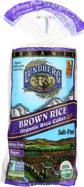 Lundberg: Brown Rice Organic Rice Cakes Salt Free, 8.5 Oz