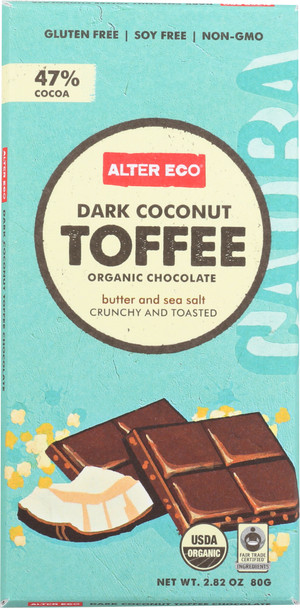 Alter Eco: Organic Chocolate Dark Coconut Toffee, 2.82 Oz