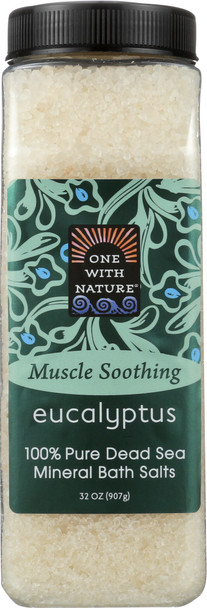 One With Nature: Mineral Bath Salts Eucalyptus, 32 Oz