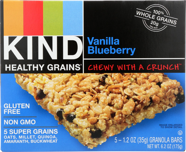 Kind: Healthy Grains Granola Bars Vanilla Blueberry 5 Count, 6.2 Oz