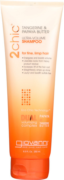 Giovanni Cosmetics: Tangerine & Papaya Butter Ultra-volume Shampoo, 8.5 Oz