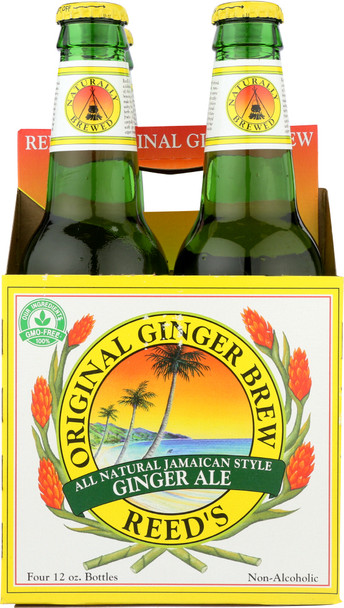 Reed's Inc: Original Ginger Brew Jamaican Style Ginger Ale Pack Of 4 (12 Oz Each), 48 Oz