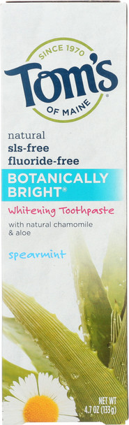 Tom's Of Maine: Botanically Bright Whitening Toothpaste Spearmint, 4.7 Oz