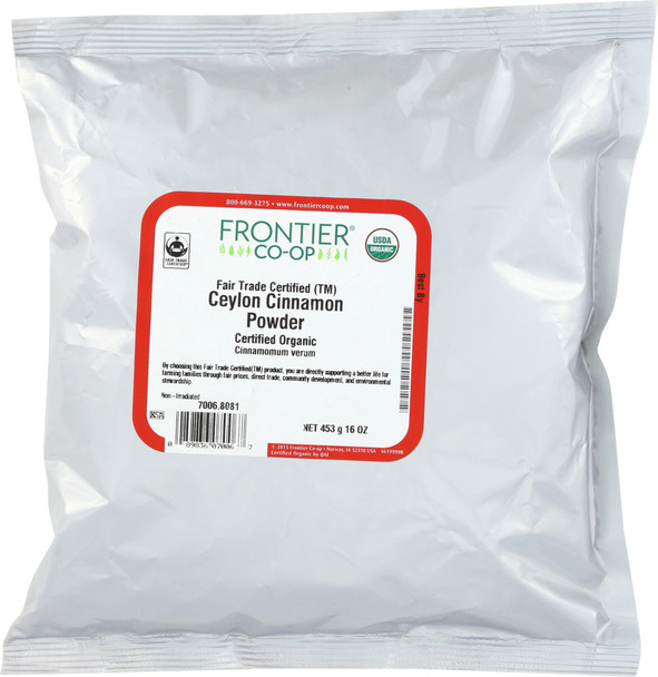 Frontier: Natural Products Organic Powdered Ceylon Cinnamon, 16 Oz